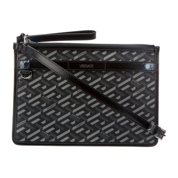 Versace La Greca Coated Canvas Crossbody - NEW IN BOX - Picture 1 of 5